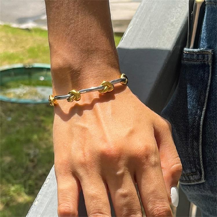 Moderne Edelstahl-Knoten-Armbandkette Verstellbarer Handgelenkschmuck Für Beide Geschlechter Stilvolles Design