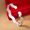 Fashion Silver Plated Bracelet Sanded Women's Bracelet Double Line Ring Love Interwoven Water Ripple Handicraft for Women