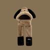 Cute cartoon Pacha plush puppy hooded scarf winter warm gloves hat ears scarf integrated three-piece set