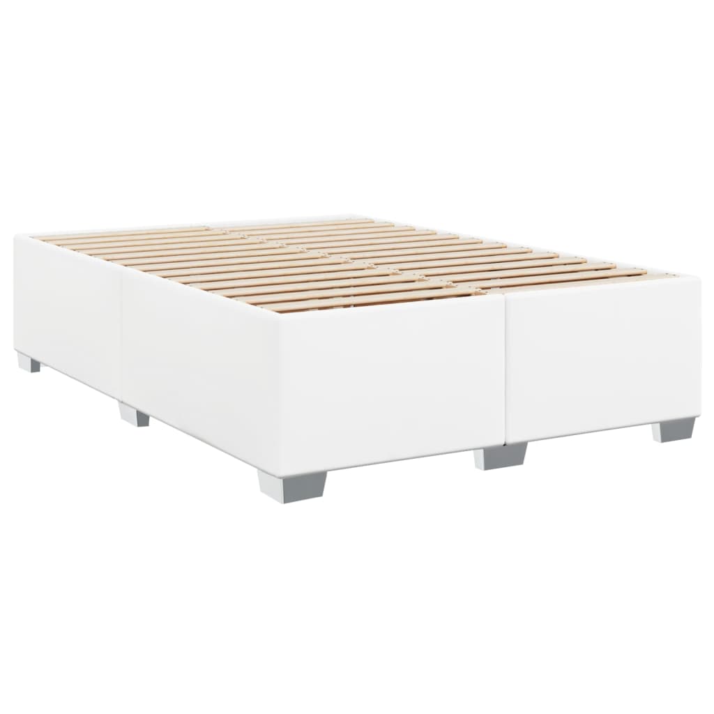 White Bed Frame 140x190 cm Faux Leather