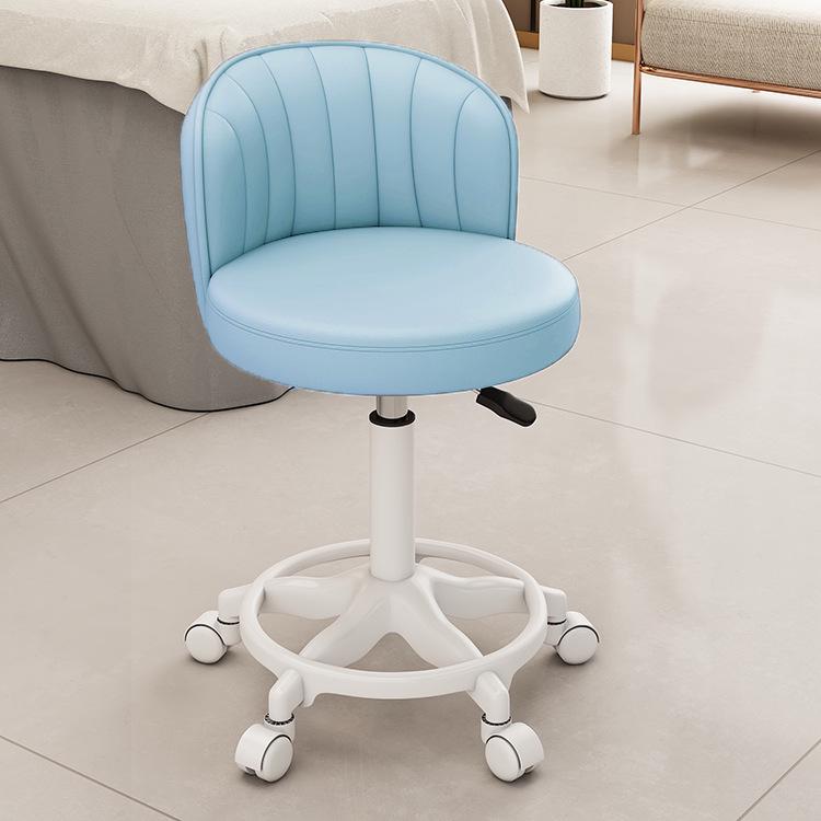Beauty Rotating Stool with Backrest - Makeup/Barber/Dressing Table Chair with Casters
