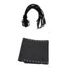 Patio Folding Recliners Replacement Black Fabric Cloth & Gray Cord Laces