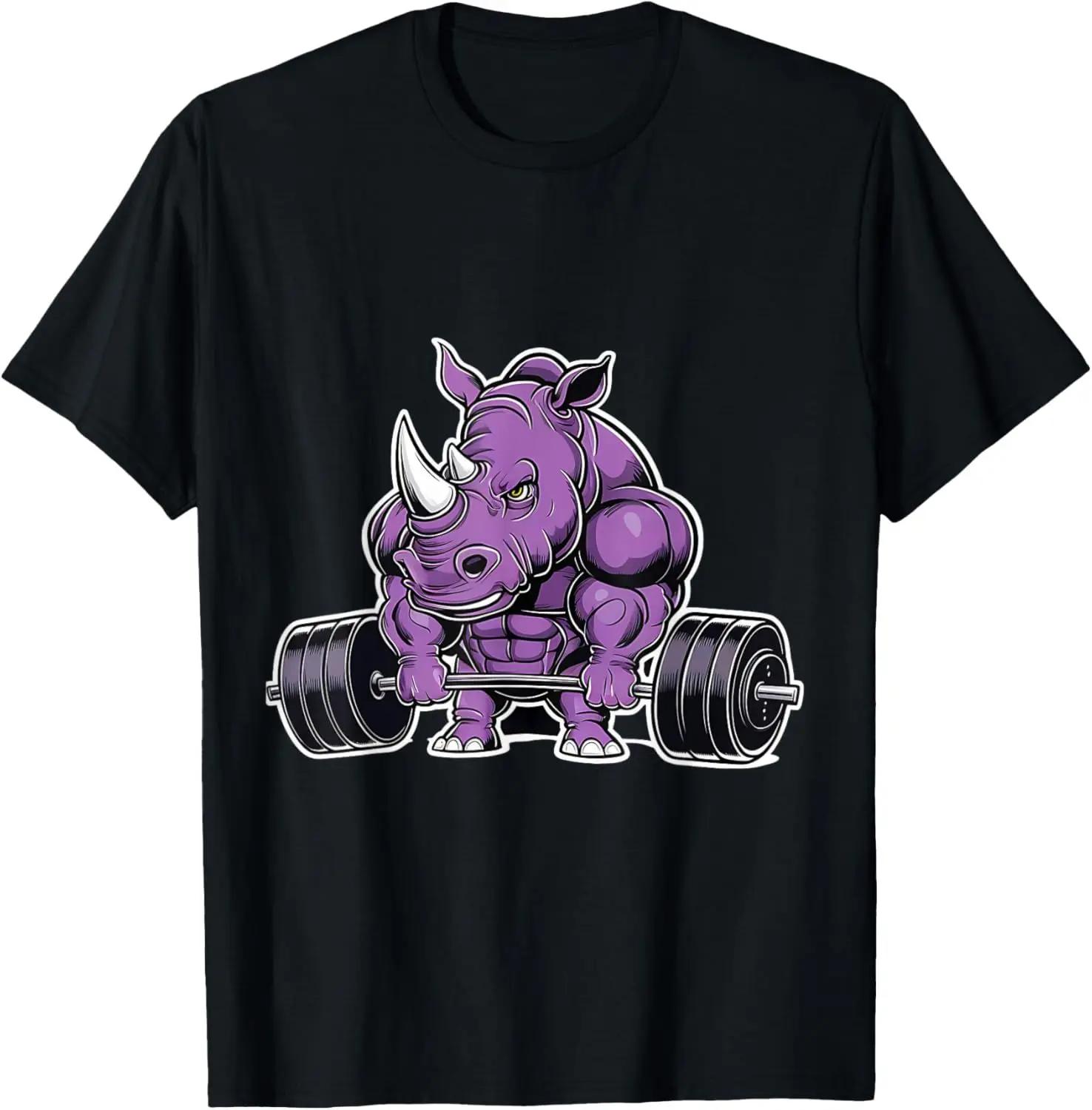 

Rhino Weightlifting Powerlifting Gym Rhino Fitness T-shirt Street Wear Graphic T-shirt Men s Clothing Camiseta Hombre Tops 4XL