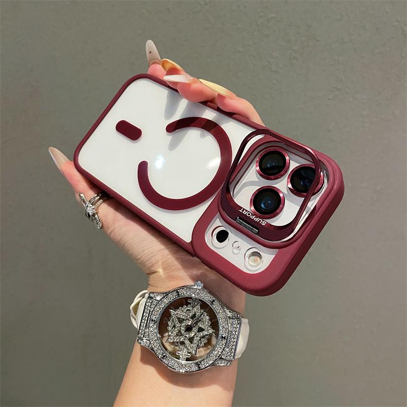 Apple 18Promax Lens Holder Magnetic Suction Mobile Phone Case, Suitable for IPhone17 with Lens Film 15 Anti-drop Case