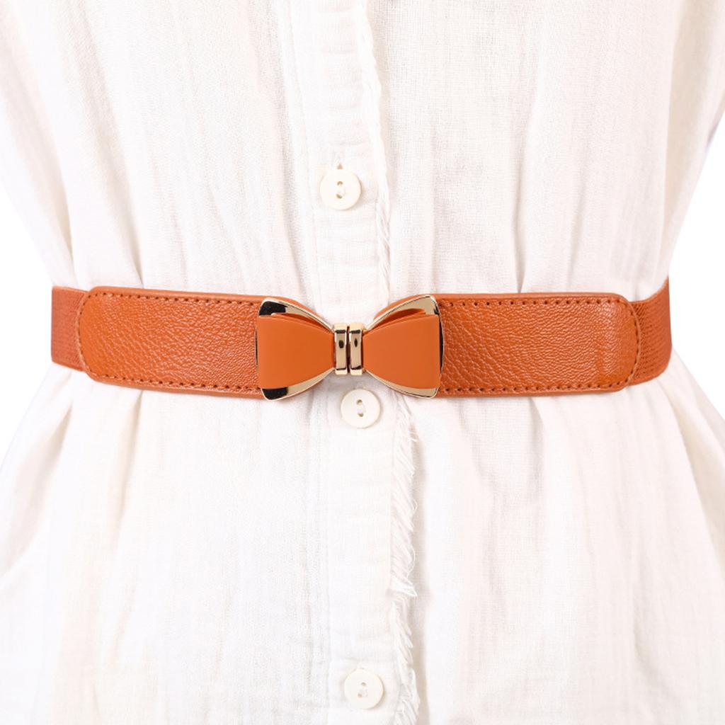 Elastic Waist Cincher for Women Adjustable Stretch Waist Belt with Decorative Buckle For Dresses Coats Jackets