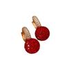 New Year's Red Earrings, A Trendy And Fashionable Internet , Diamond Ball Stud Earrings, Korean , Year Earrings For Women.