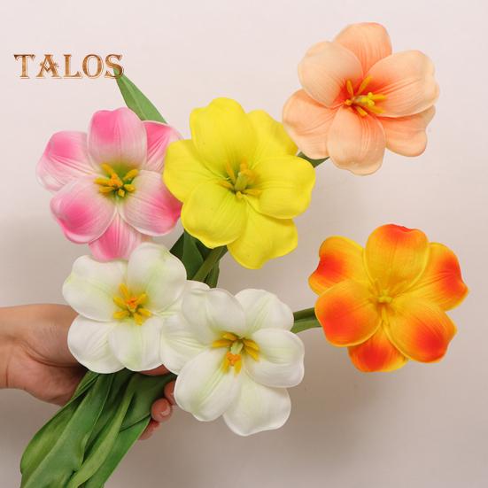 Simulated Tulips Bouquet Realistic Fake Flowers Home Decor Artificial Tulip Arrangement with Bendable Stems