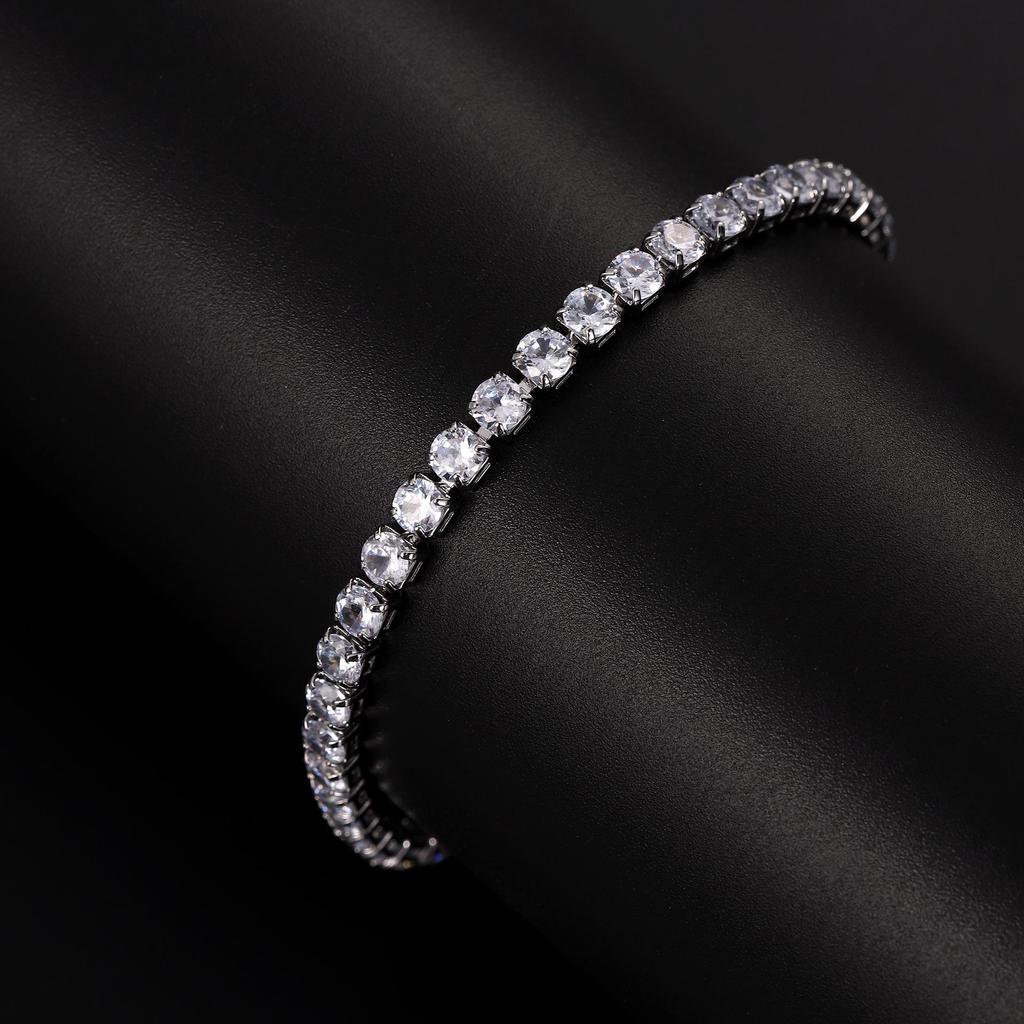 Light Luxury 4mm Zircon Tennis Bracelet for Men and Women - European & American Fashion