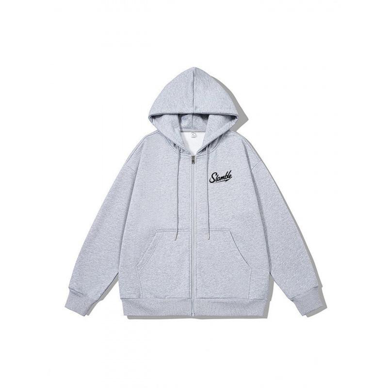 Unisex Slamble Print Loose Casual Zipper Hoodie