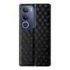 For vivo Y19s 4G/Y29 5G Wallet Case Rhombus Imprinted Leather Phone Cover