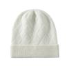 Girls' Artistic Retro Cashmere Diamond Pattern Knit Hat - Solid Color and Warm for Autumn/Winter