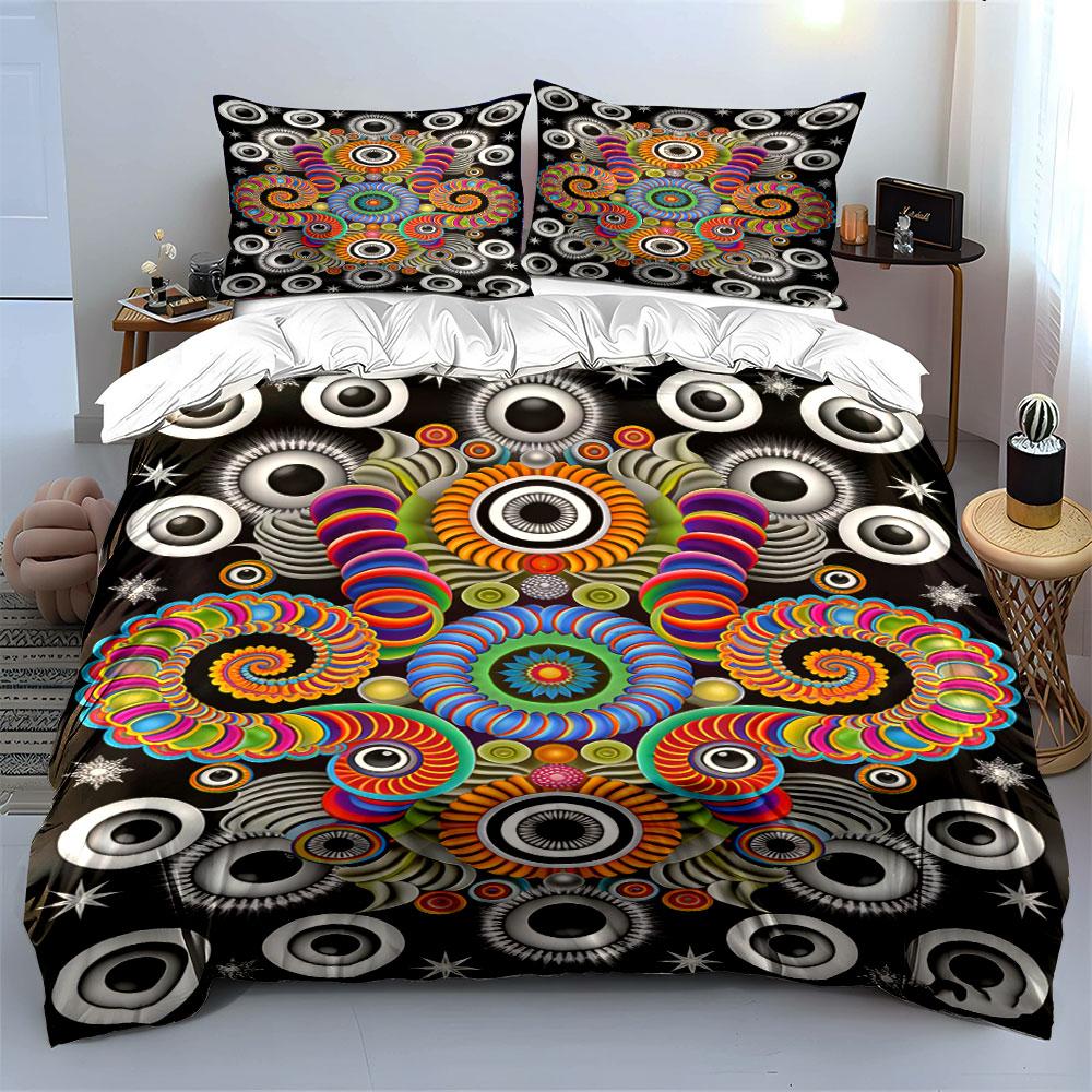 Colorful Spirals and Circles. Bedding Sets Duvet Cover Sets Duvet Covers Pillowcases(1 * Duvet Cover 2 * Pillowcases, Without Duvet Insert)