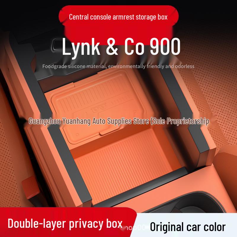 Compatible with Lynk & Co 900: Center Console Armrest Storage, Under-Console Storage, and Car Interior Accessories.