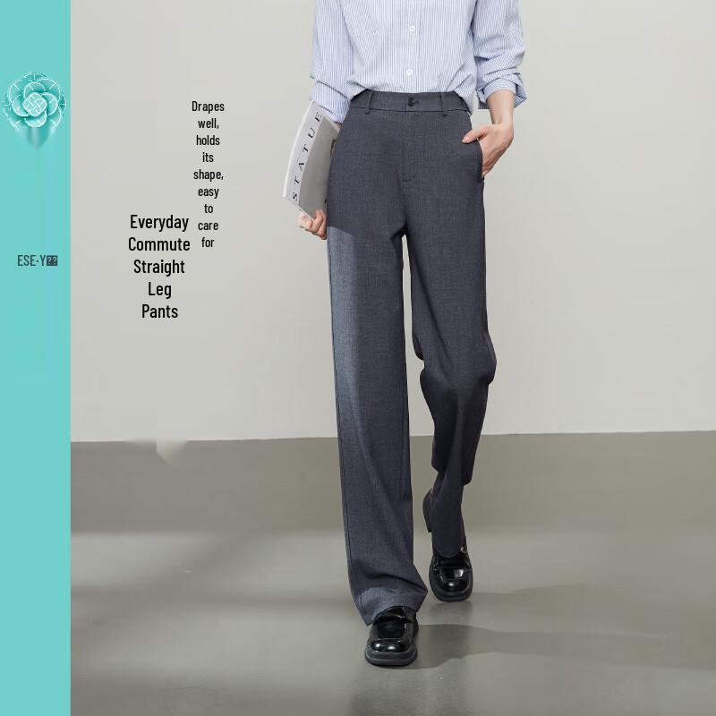 E-Yang Women's Slim-Fit Straight Leg Suit Pants