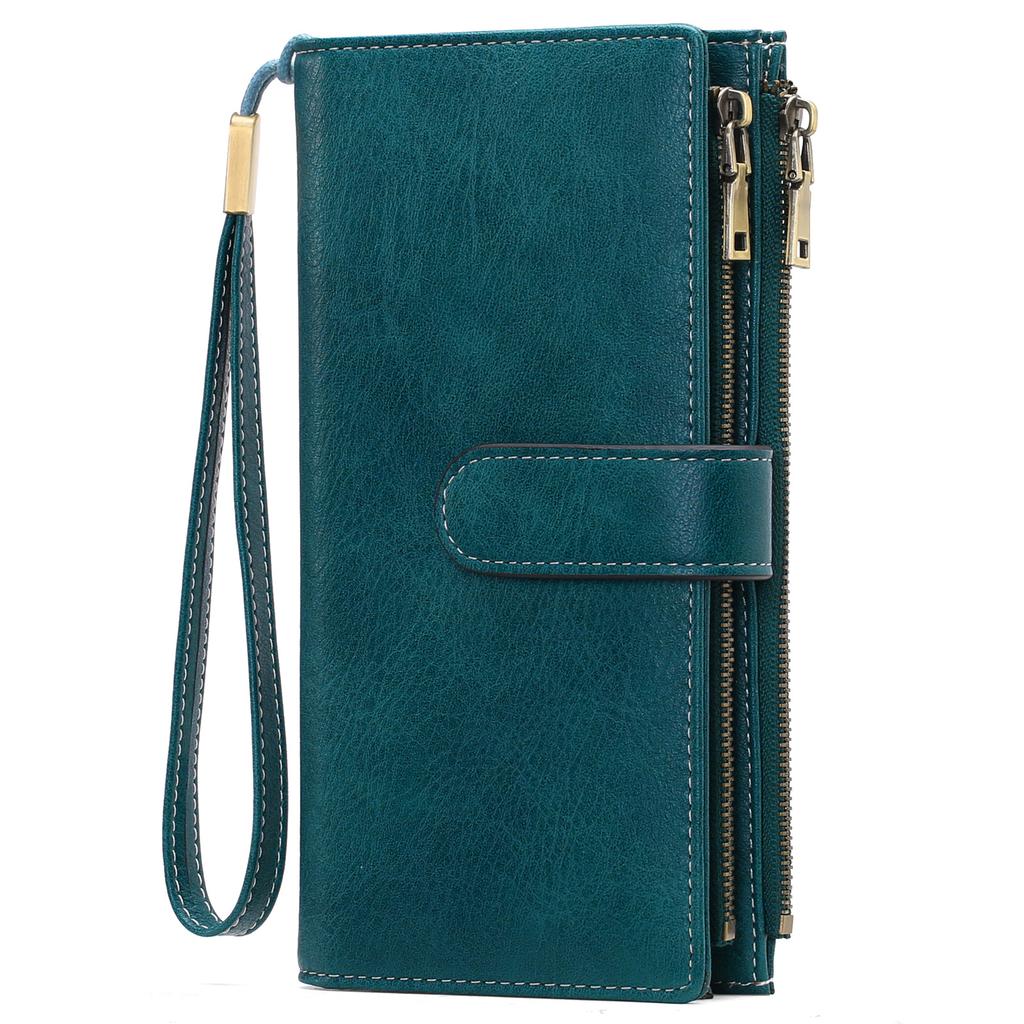 New women's long wallet retro three-fold mobile phone bag