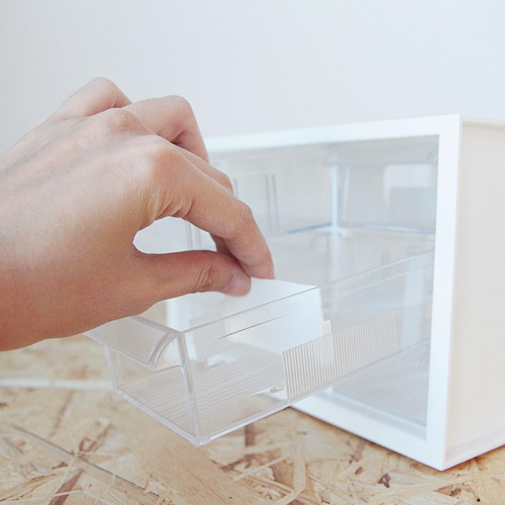 Livinbox Desktop Storage Parts for Organizing Masking Organizing Resin Craft Plastic Model Makeup Small Item White 6-Drawer Case, Cabinet, Notes,