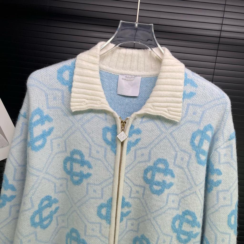 Casa Unisex Modischer Reißverschluss-Cardigan - Langärmeliger Wollmischungs-Pullover