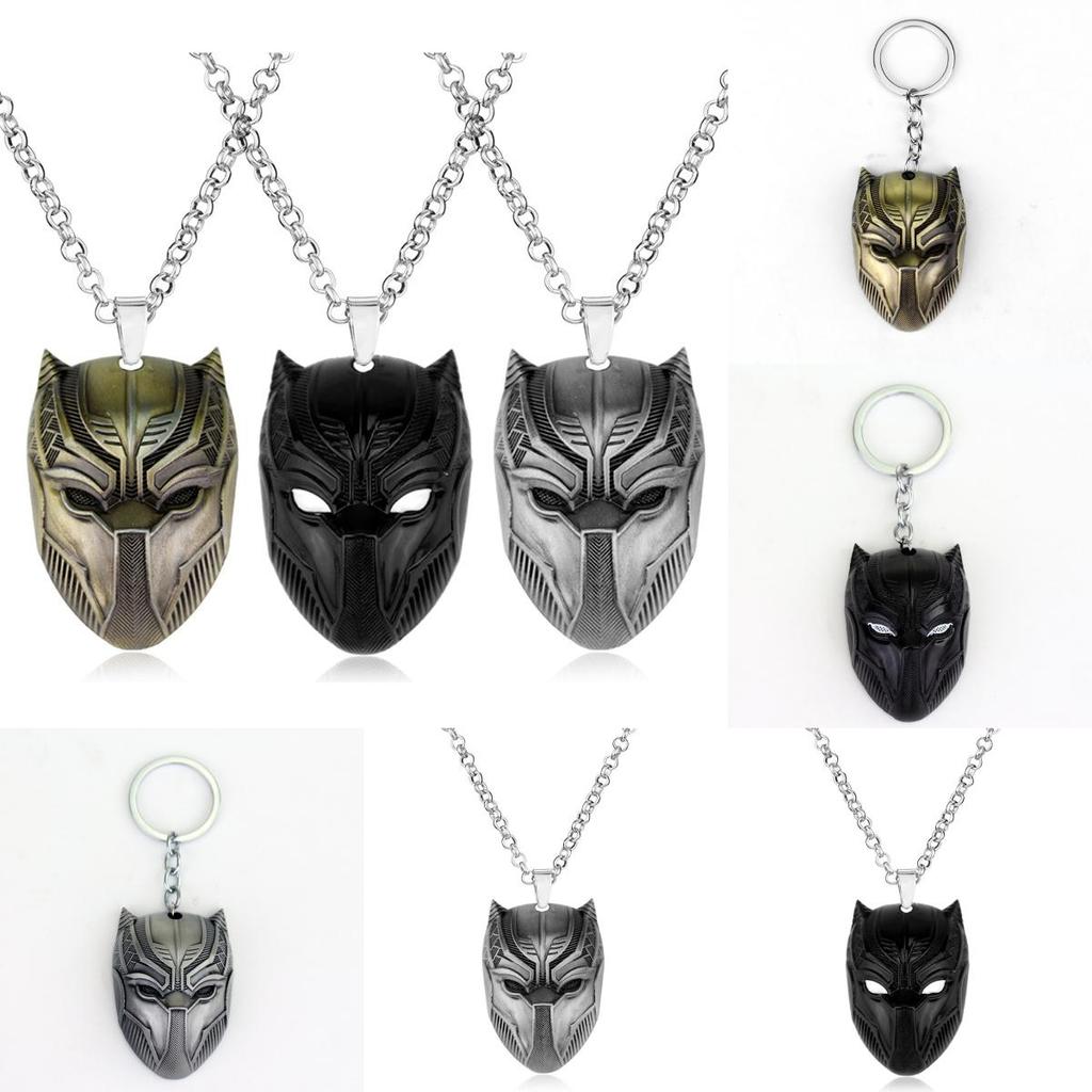 Pendant Black Panther Necklace And Keychain With Alloy For Gift Movie