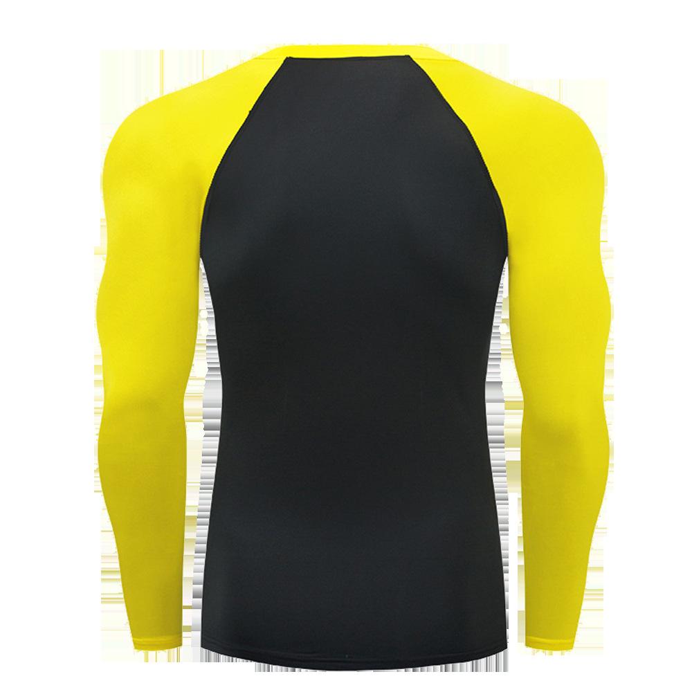 Мужской компрессионный топ с длинным рукавом GYMSHARK Quick Dry - Высокая эластичность, Дышащий, Дизайн Color Block