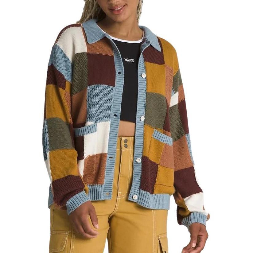 Vans Knitwear Women's Blue Lapel Moderate Cardigan VN000F72CFL