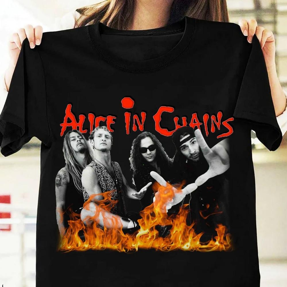 Футболка группы Alice In Chains черная хлопок Все размеры короткий рукав Унисекс футболка S
