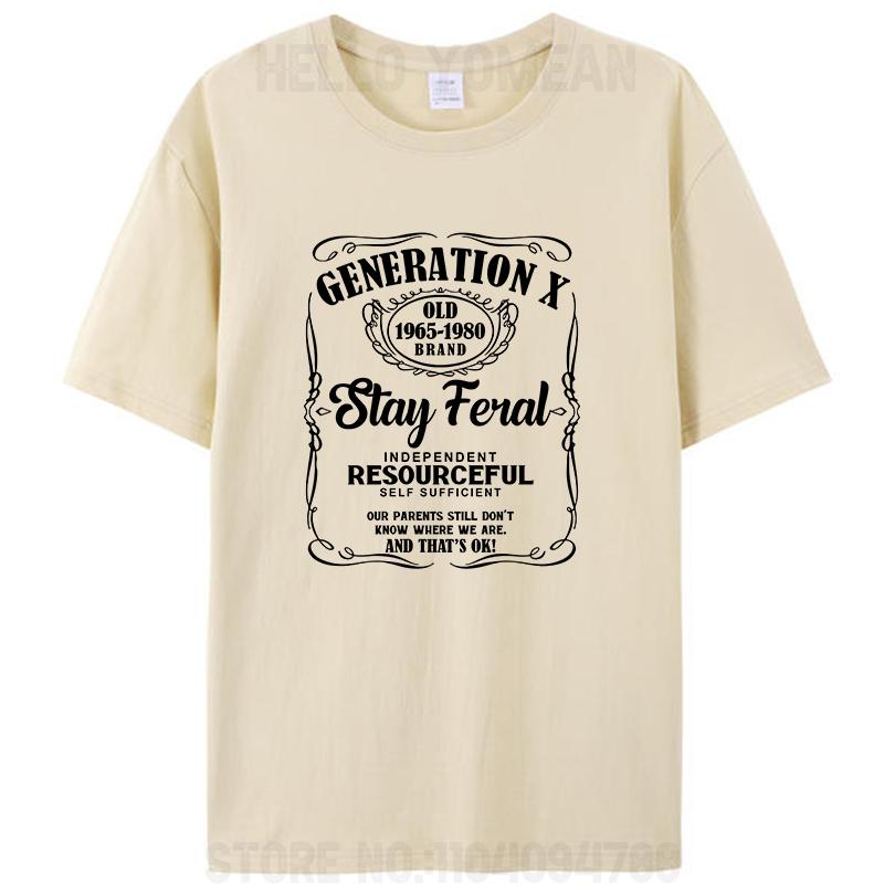Generation X Stay Feral Resourceful Self Sufficient Funny Women Men's T-Shirt Gen X Graphic Casual Tee Shirts Hipster Loose Tops