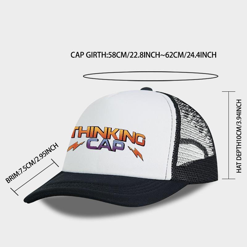 Mlfo Thinking Cap Printed Mesh Baseball Cap Outdoor Mesh Baseball Cap Casual Trucker Hat Unisex Casual Fashion Item