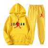 Hoopsport Men Hoodie & Jogger Set, Dynamic Jumping Basketball Athlete Graphic on Hoodie & Pants, Thick Fleece Sport Tracksuit for Weekend Relaxing