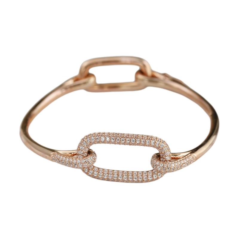 APM Monaco Elegant and luxurious ring buckle design 925 silver bracelet women's pink gold RB3962OX