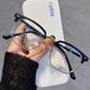 Fashion Unisex Square Plain Glasses for Men Women Metal Frame Glasses Polygon Eyeglasses Gentle Black Anti Blue Light Glasses