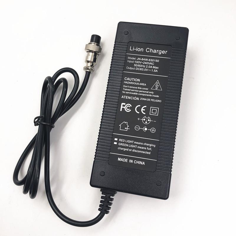 Cargador de 63V 1.5A Suministro de Batería para Xiaomi Ninebot segway Ninebot Mini Pro N3M300 Cargador de Batería de 54.3V