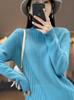 Women's Thickened Short Sweater with Half-High Collar - Cozy Cashmere Blend, Loose Fit, Long Sleeve, Winter Base Layer, Lazy Style.