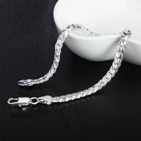 Unisex Bracelet Silver Color Polished Electroplated Lightweight Alloy Wrist Jewelry Anniversary Birthday Gift Prom Party Lightweight Bangle