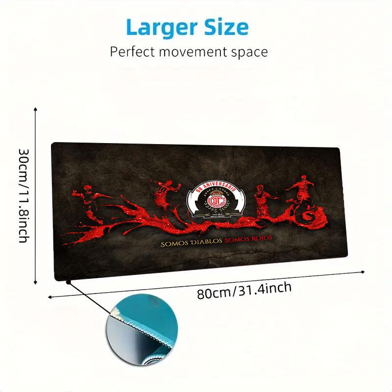 Toluca FC Mouse Pad, Large Gaming Desk Mat, Non-slip XXL Mousepad for Laptop & Tablet, Mini PC Playmat with Stitched Edges