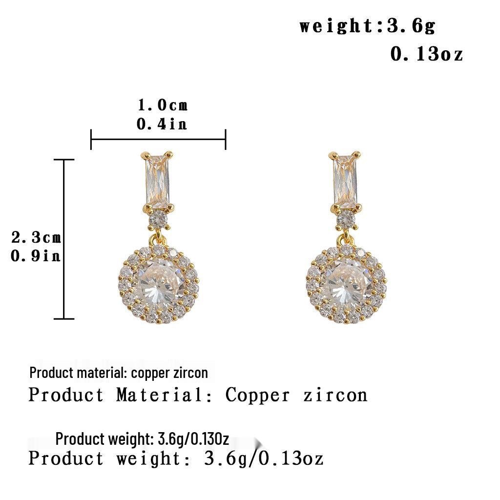 Vintage Zircon S925 Silver Needle Earrings: Retro Luxury, Versatile & High-End Design for Women