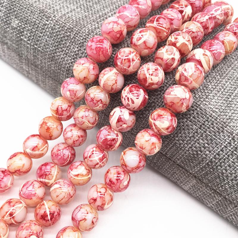 New 4/6/8mm Charm Double Salad Glass Beads Loose Spacer Beads for Jewellery Making Diy Bracelets Necklace Accessories
