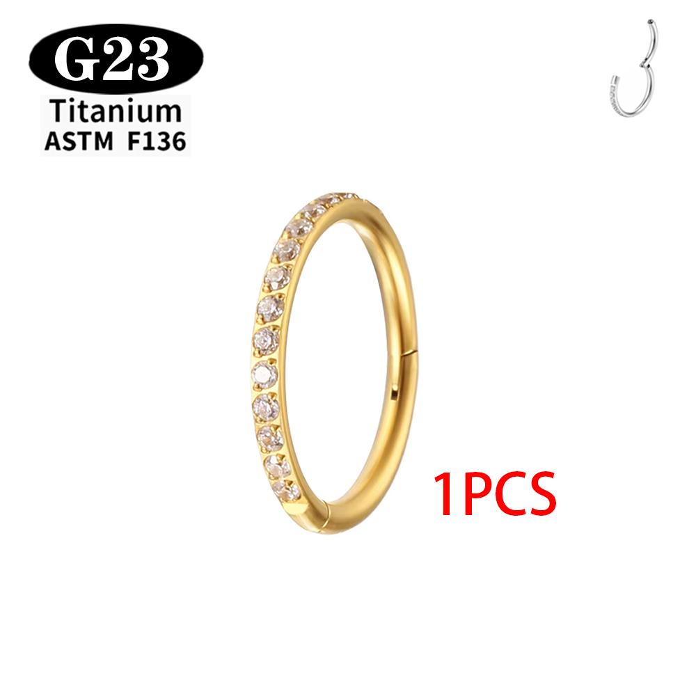

1/2PCS ASTM F136 G23 Titanium Nose Ring Women s Hoop Earrings Piercing Body Jewelry Hinge Clicker Open Diaphragm Nose Ring 16G 1.2X12mm