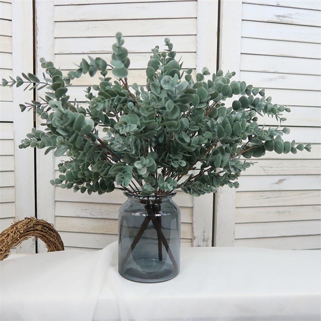 Nordic Simulation Plants 7 Forks Artificial Eucalyptus Money Leaves Plant Bundle Home Wedding Decor Flower Arrangement 45cm