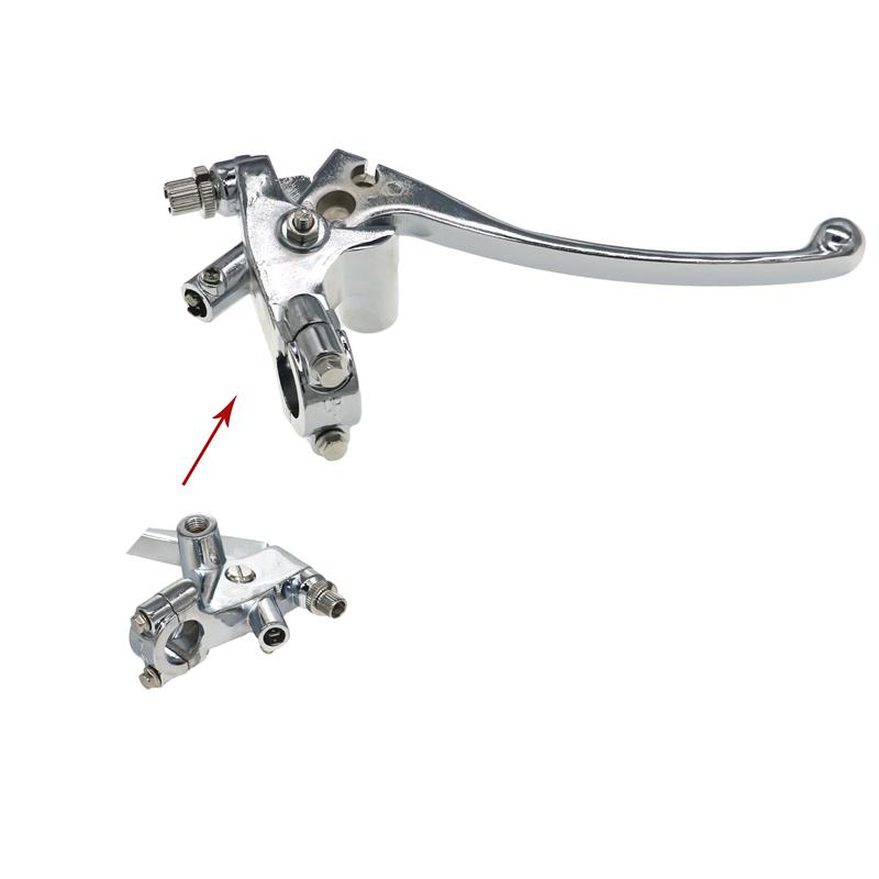 7/8" 22mm Front Motorcycle Hydraulic Brake Pump Master Cylinder Silver Left Right Disc Brake Lever Universal w/ Brake Switch M10