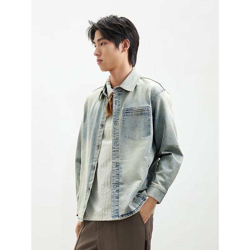GXG Men's 2025 Spring Washed Denim Jacket