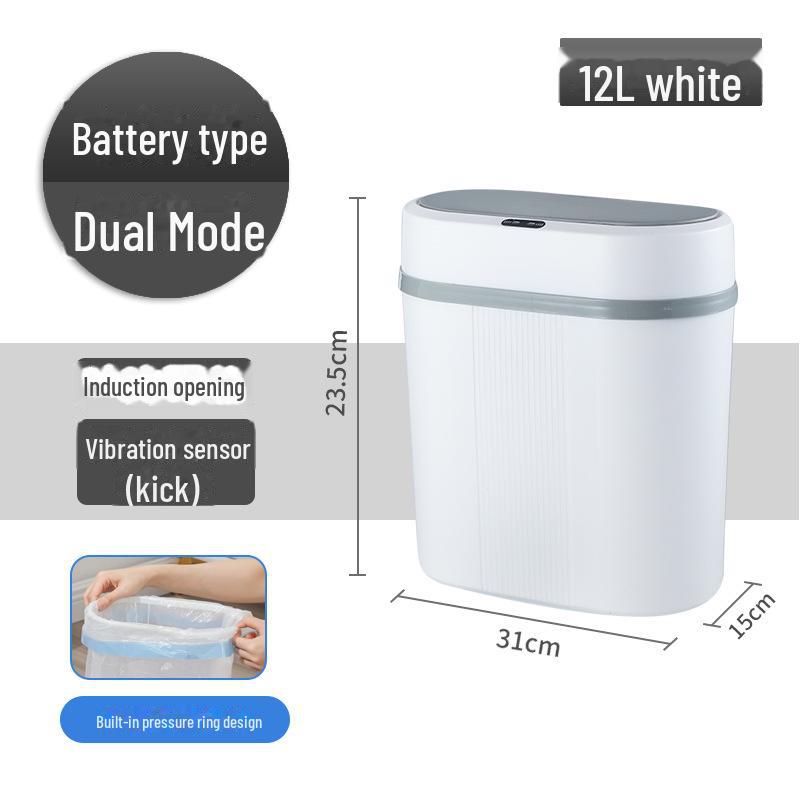 Induction Smart Bathroom Trash Can with Touch-Free Automatic Sensing and Dual Mode Charging