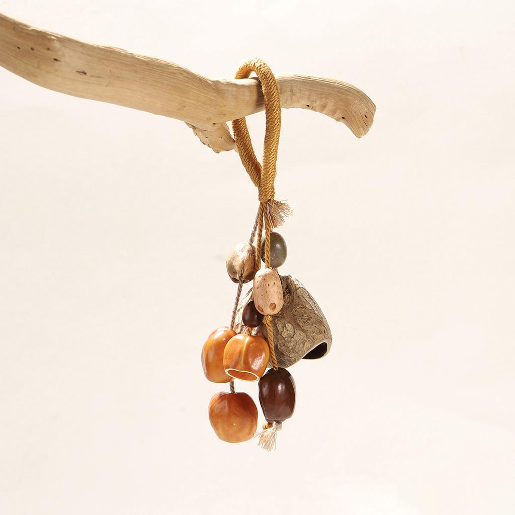 Natural fruit shell handmade pendant literary hanging backpack pendant healing collision bell home decoration