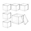 Set of 6 Square Acrylic Boxes with Transparent Storage Display Gift Dustproof and Perfect for Nail Anime Hair and Small Item Storage 6.56.56.5cm