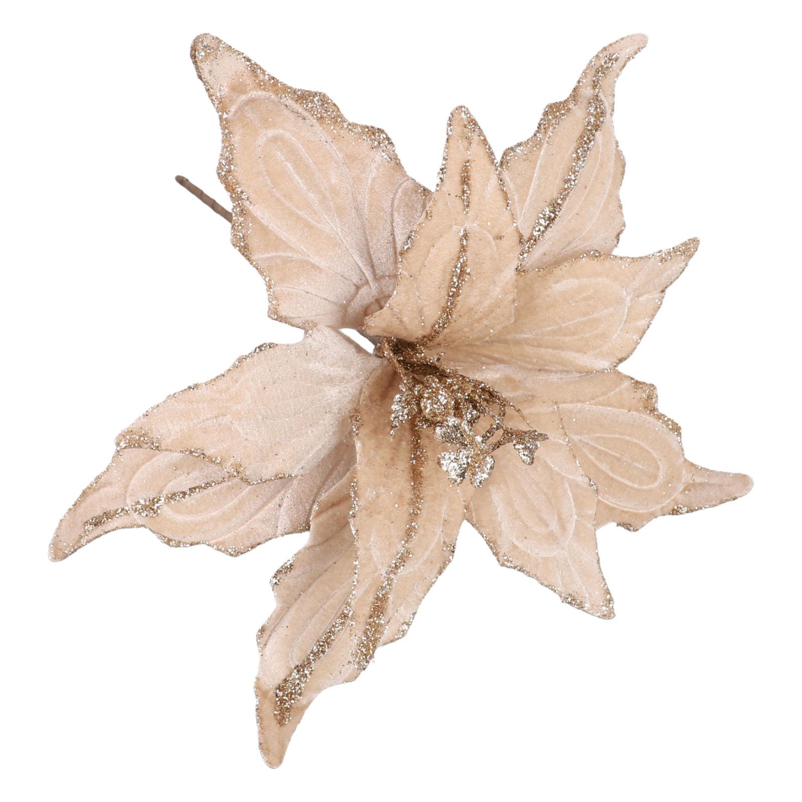 

Christmas Xmas Party Christmas Poinsettia Flower Christmas Hanging Decoration Beautiful Ornament High Quality Material золотий