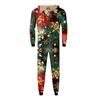 Parent Child Outfit - Christmas Print Family Matching Hooded Long Sleeved Zippered Jumpsuit Set