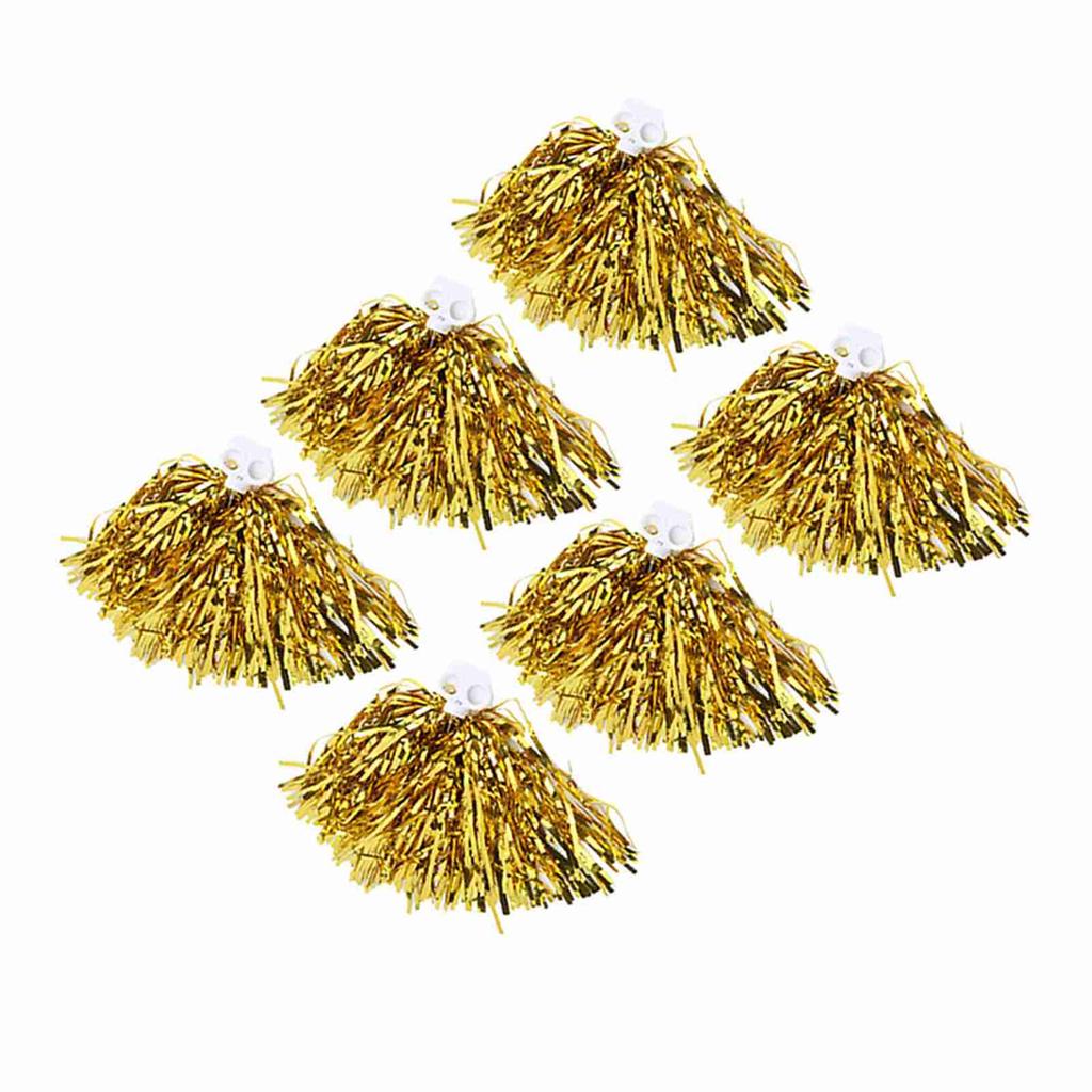 6pcs Cheer Er Pom Poms Cheer Sports Party Dance Accessories (golden)