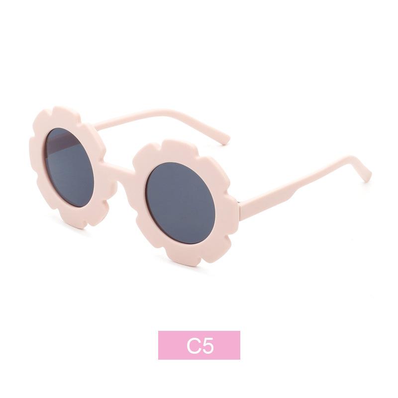 2025 New Sunflower Children s Sunglasses Cute Baby Flower Sunglasses Cartoon Fashion Colorful Children s Petal Sunglasses розовый