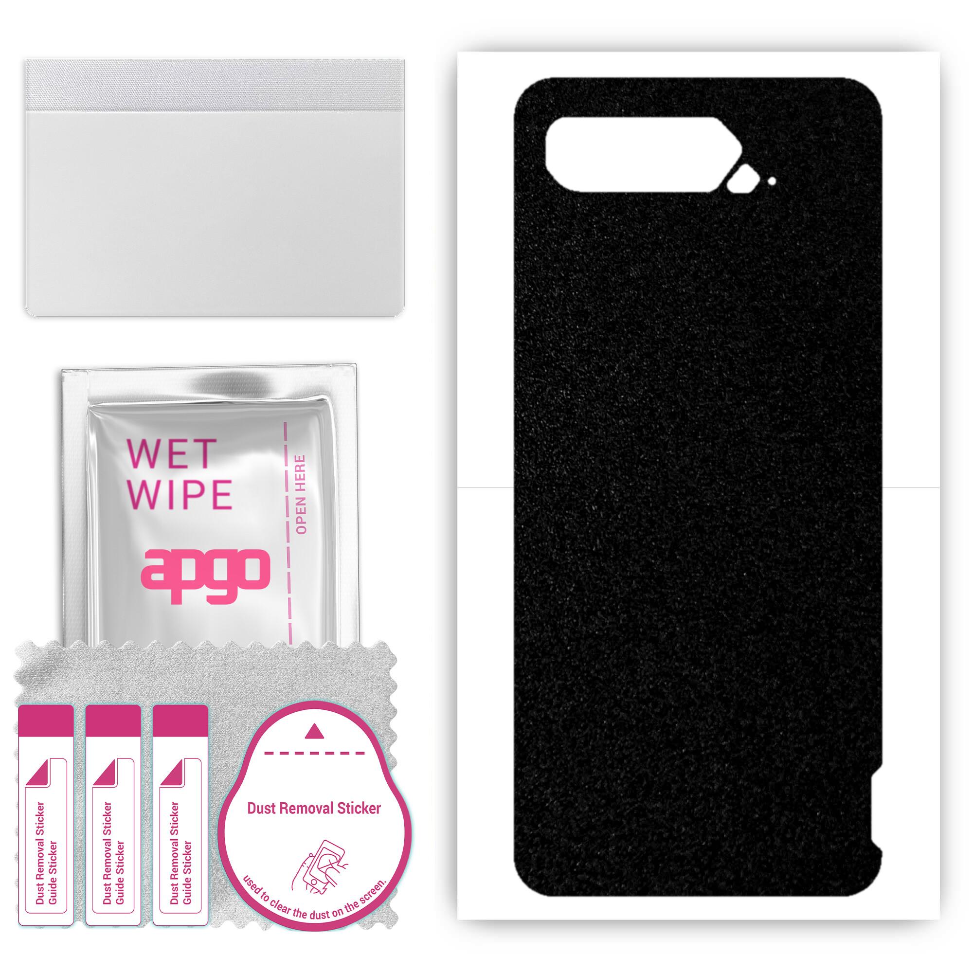 

apgo Protective Skin Sticker for the back compatible with Asus ROG Phone 5, Wrap Film, Foil, Vinyl - Pattern Matte Black