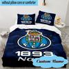 3PCS Custom Name FC Porto Crest Emblem Bedding Set, Including 1pc Duvet Cover And 2pcs Pillowcases, Suitable for dorms and bedrooms Gift