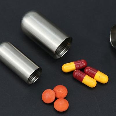 Mini Sealed Storage Pill Box Medicine Tablet Container Organizer Stainless Steel